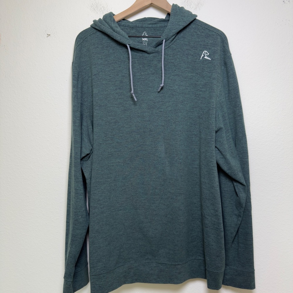 Rhoback men Hensi Sweater Hoodie XXL Green Lightweight Performance Pullover